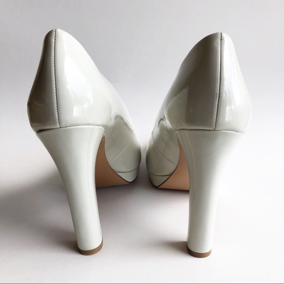 5/48 Cream Patent Leather Platform Pump Heel 40 - Picture 3 of 8
